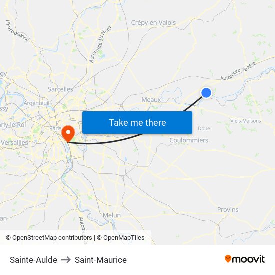Sainte-Aulde to Saint-Maurice map