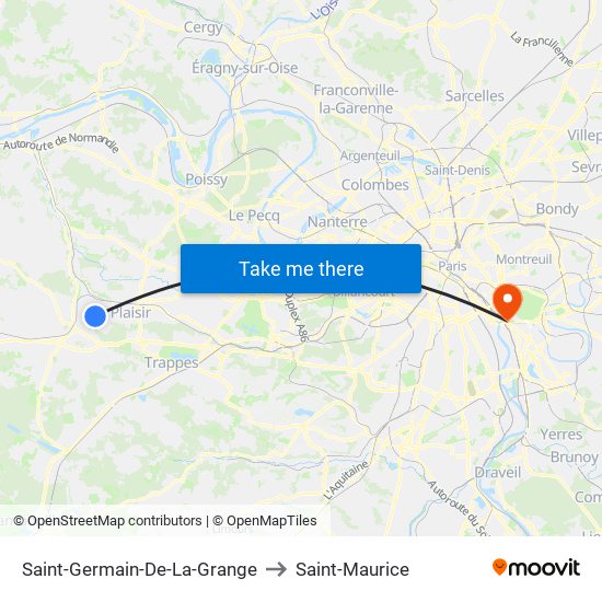 Saint-Germain-De-La-Grange to Saint-Maurice map