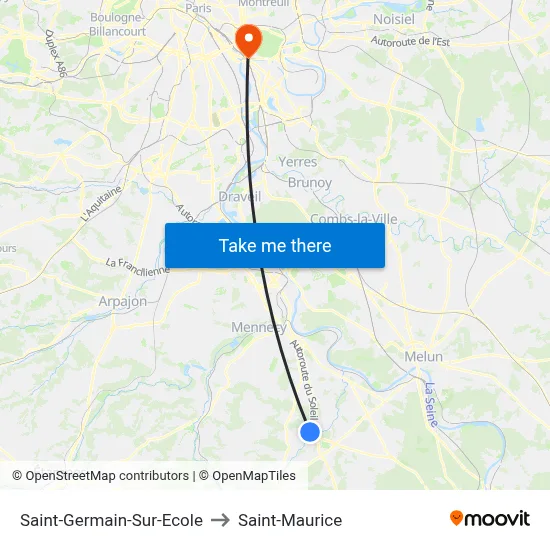 Saint-Germain-Sur-Ecole to Saint-Maurice map