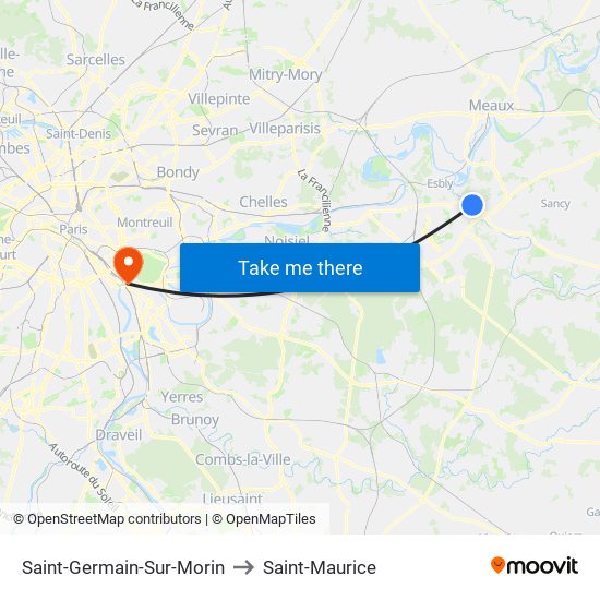 Saint-Germain-Sur-Morin to Saint-Maurice map