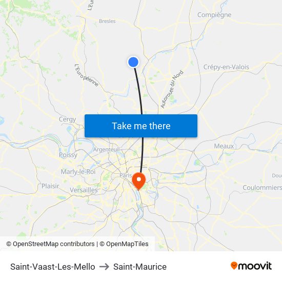 Saint-Vaast-Les-Mello to Saint-Maurice map