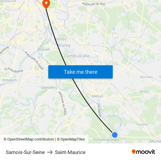 Samois-Sur-Seine to Saint-Maurice map