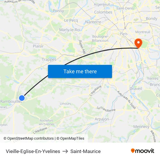 Vieille-Eglise-En-Yvelines to Saint-Maurice map