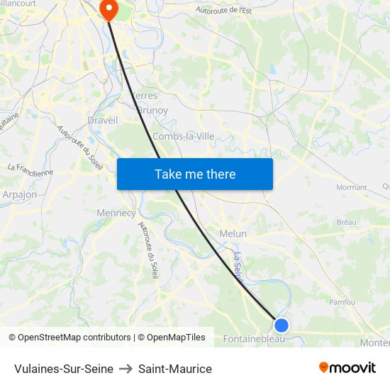Vulaines-Sur-Seine to Saint-Maurice map