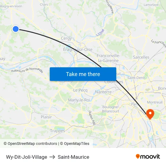 Wy-Dit-Joli-Village to Saint-Maurice map