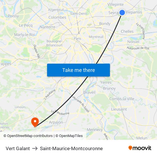 Vert Galant to Saint-Maurice-Montcouronne map