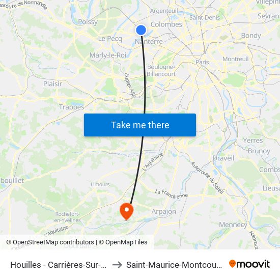 Houilles - Carrières-Sur-Seine to Saint-Maurice-Montcouronne map