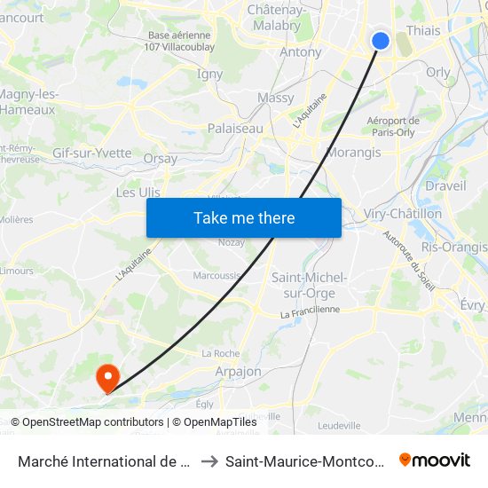 Marché International de Rungis to Saint-Maurice-Montcouronne map