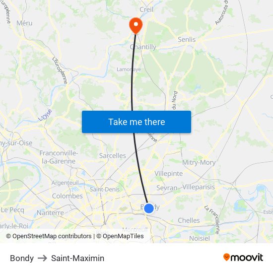 Bondy to Saint-Maximin map