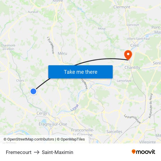 Fremecourt to Saint-Maximin map