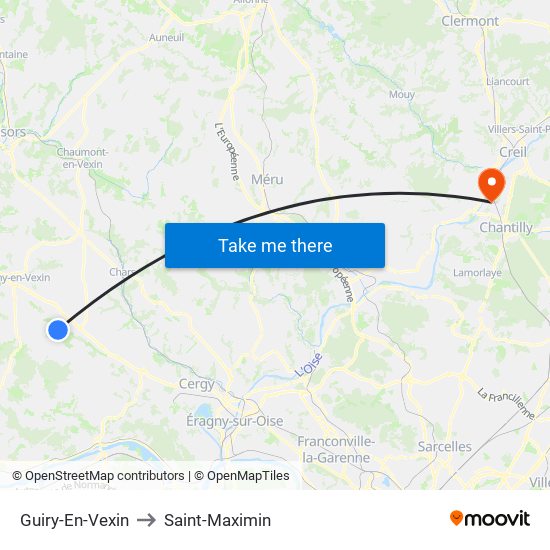 Guiry-En-Vexin to Saint-Maximin map