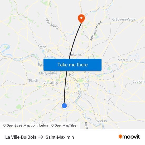 La Ville-Du-Bois to Saint-Maximin map