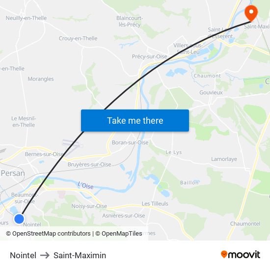 Nointel to Saint-Maximin map