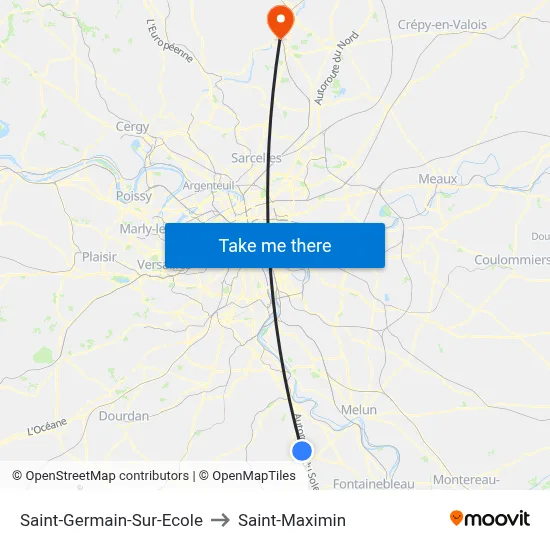Saint-Germain-Sur-Ecole to Saint-Maximin map