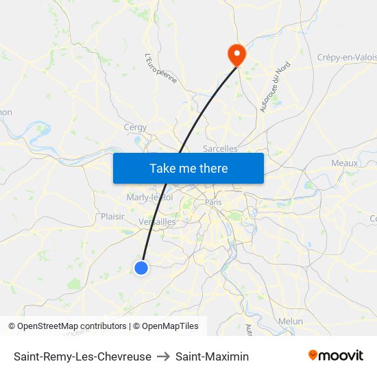 Saint-Remy-Les-Chevreuse to Saint-Maximin map