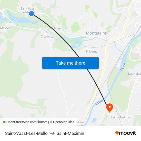 Saint-Vaast-Les-Mello to Saint-Maximin map