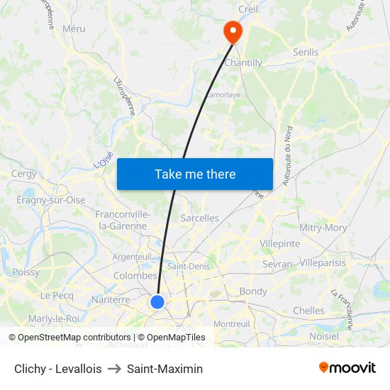 Clichy - Levallois to Saint-Maximin map