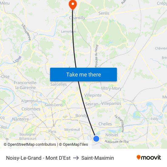 Noisy-Le-Grand - Mont D'Est to Saint-Maximin map