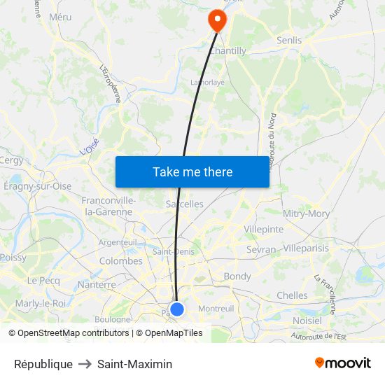 République to Saint-Maximin map