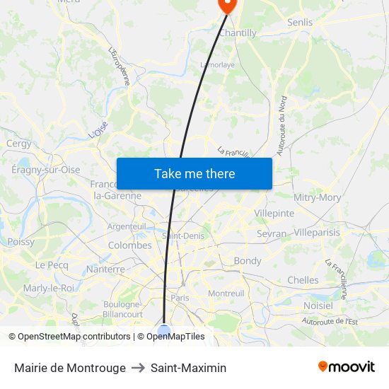 Mairie de Montrouge to Saint-Maximin map