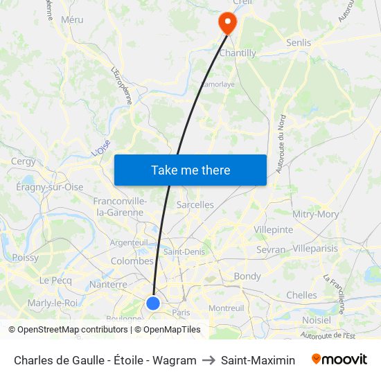 Charles de Gaulle - Étoile - Wagram to Saint-Maximin map