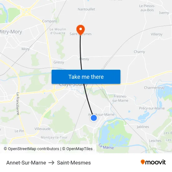 Annet-Sur-Marne to Saint-Mesmes map