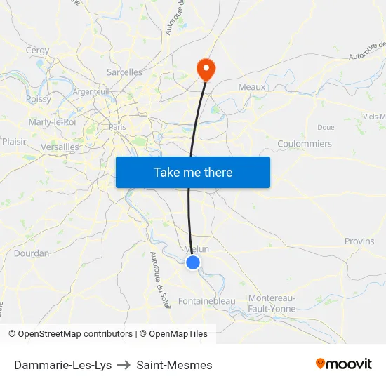 Dammarie-Les-Lys to Saint-Mesmes map