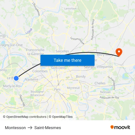Montesson to Saint-Mesmes map