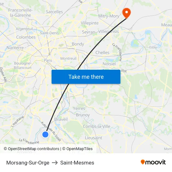 Morsang-Sur-Orge to Saint-Mesmes map