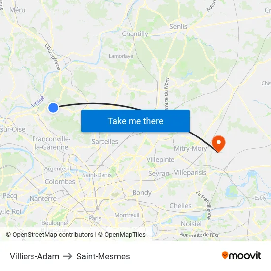Villiers-Adam to Saint-Mesmes map