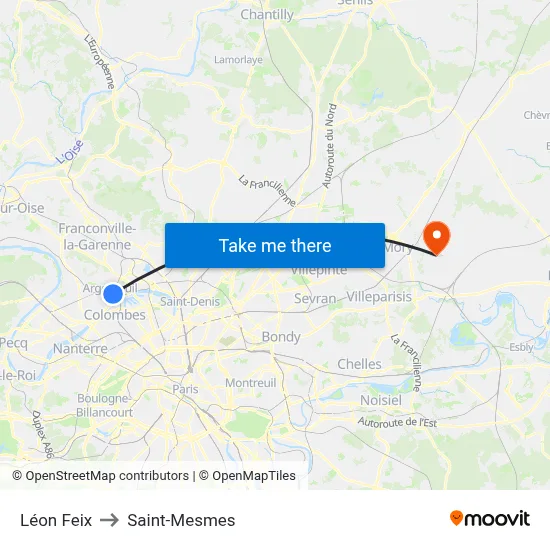 Léon Feix to Saint-Mesmes map