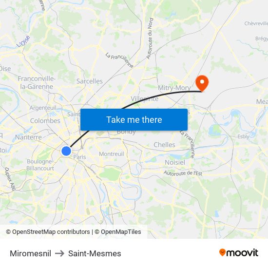 Miromesnil to Saint-Mesmes map