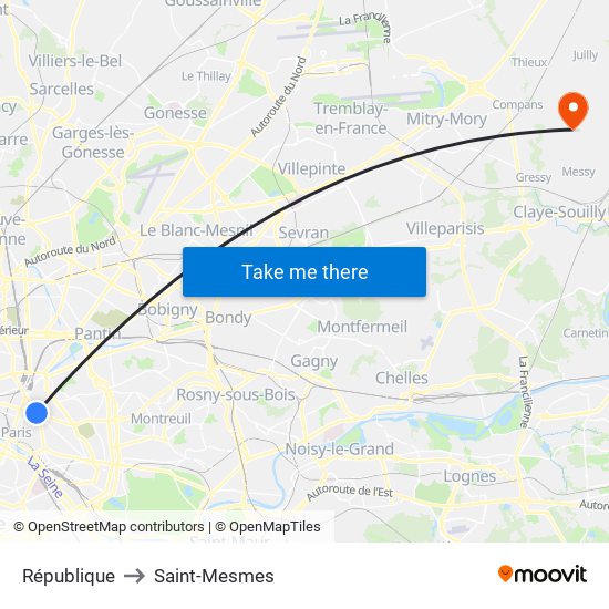 République to Saint-Mesmes map