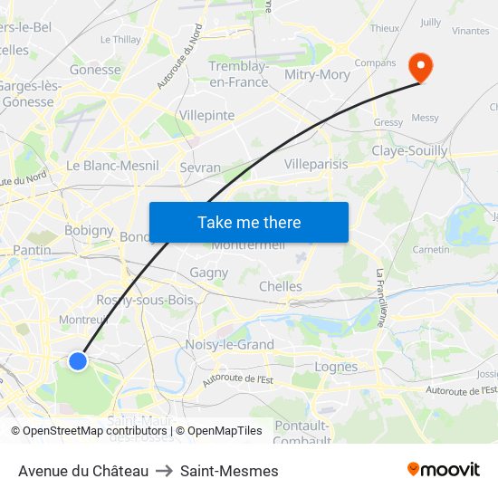 Avenue du Château to Saint-Mesmes map