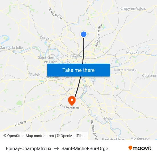 Epinay-Champlatreux to Saint-Michel-Sur-Orge map