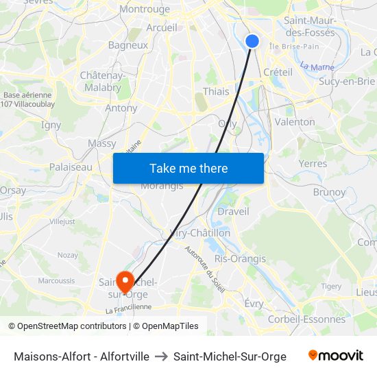 Maisons-Alfort - Alfortville to Saint-Michel-Sur-Orge map