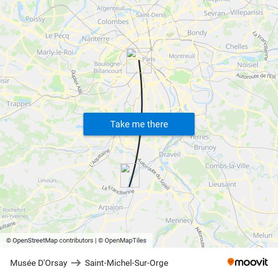 Musée D'Orsay to Saint-Michel-Sur-Orge map