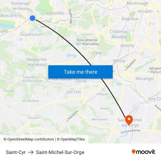 Saint-Cyr to Saint-Michel-Sur-Orge map