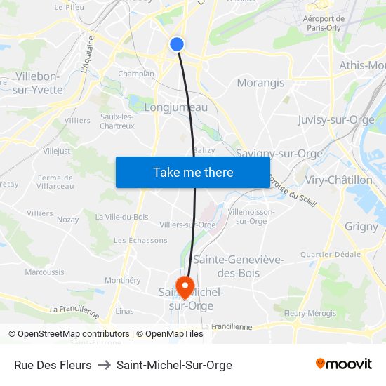 Rue Des Fleurs to Saint-Michel-Sur-Orge map