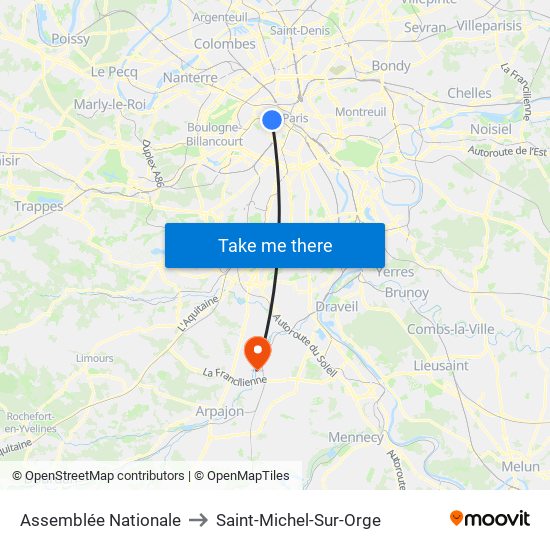 Assemblée Nationale to Saint-Michel-Sur-Orge map