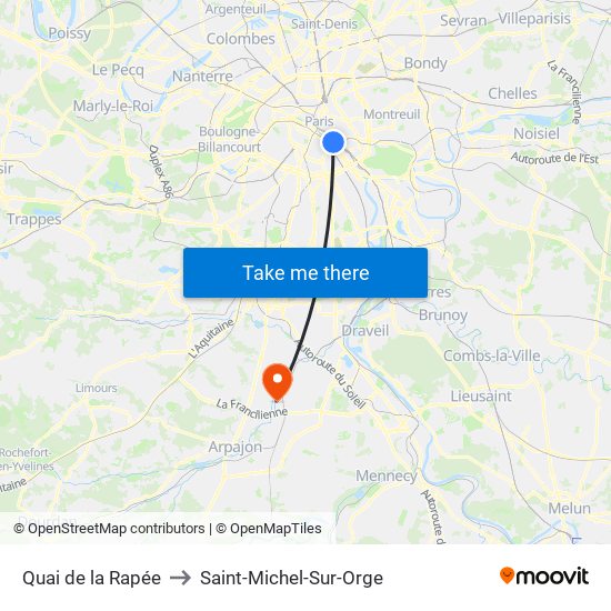 Quai de la Rapée to Saint-Michel-Sur-Orge map