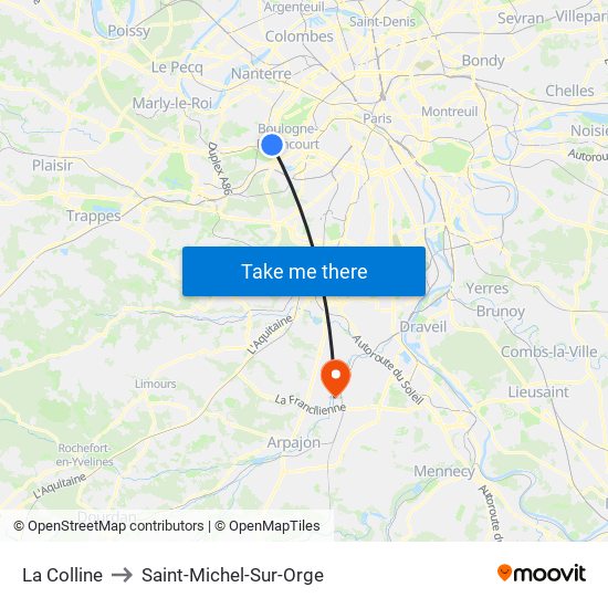 La Colline to Saint-Michel-Sur-Orge map