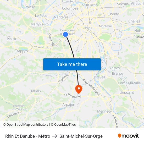 Rhin Et Danube - Métro to Saint-Michel-Sur-Orge map