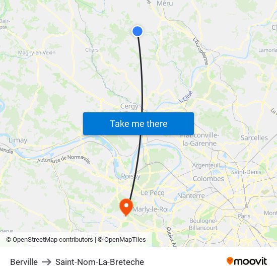 Berville to Saint-Nom-La-Breteche map