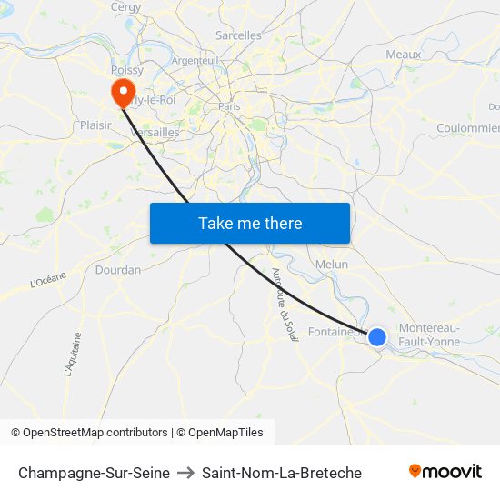 Champagne-Sur-Seine to Saint-Nom-La-Breteche map