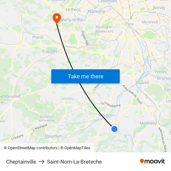 Cheptainville to Saint-Nom-La-Breteche map