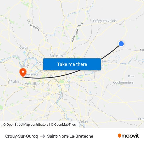 Crouy-Sur-Ourcq to Saint-Nom-La-Breteche map