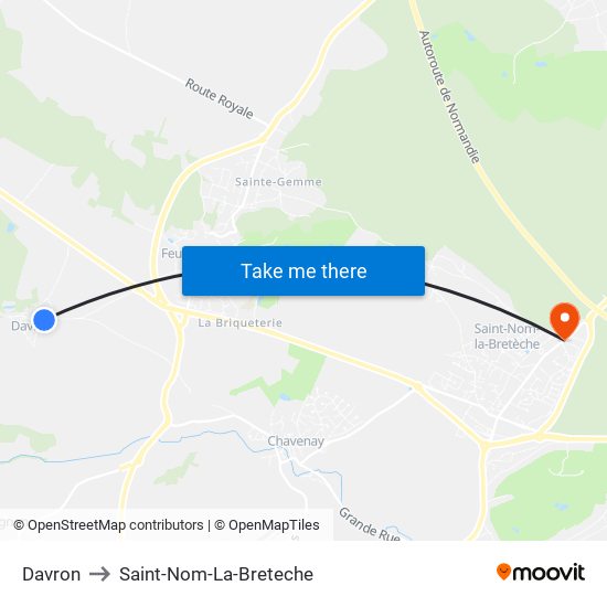Davron to Saint-Nom-La-Breteche map