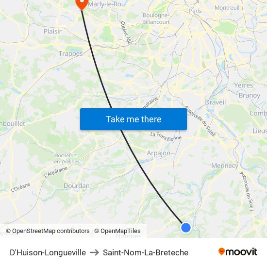 D'Huison-Longueville to Saint-Nom-La-Breteche map