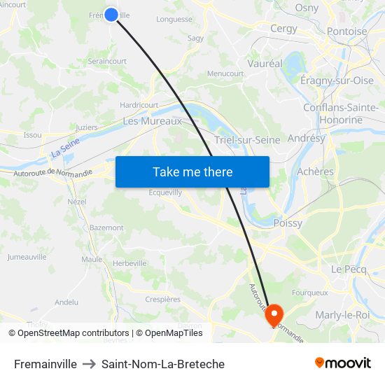 Fremainville to Saint-Nom-La-Breteche map